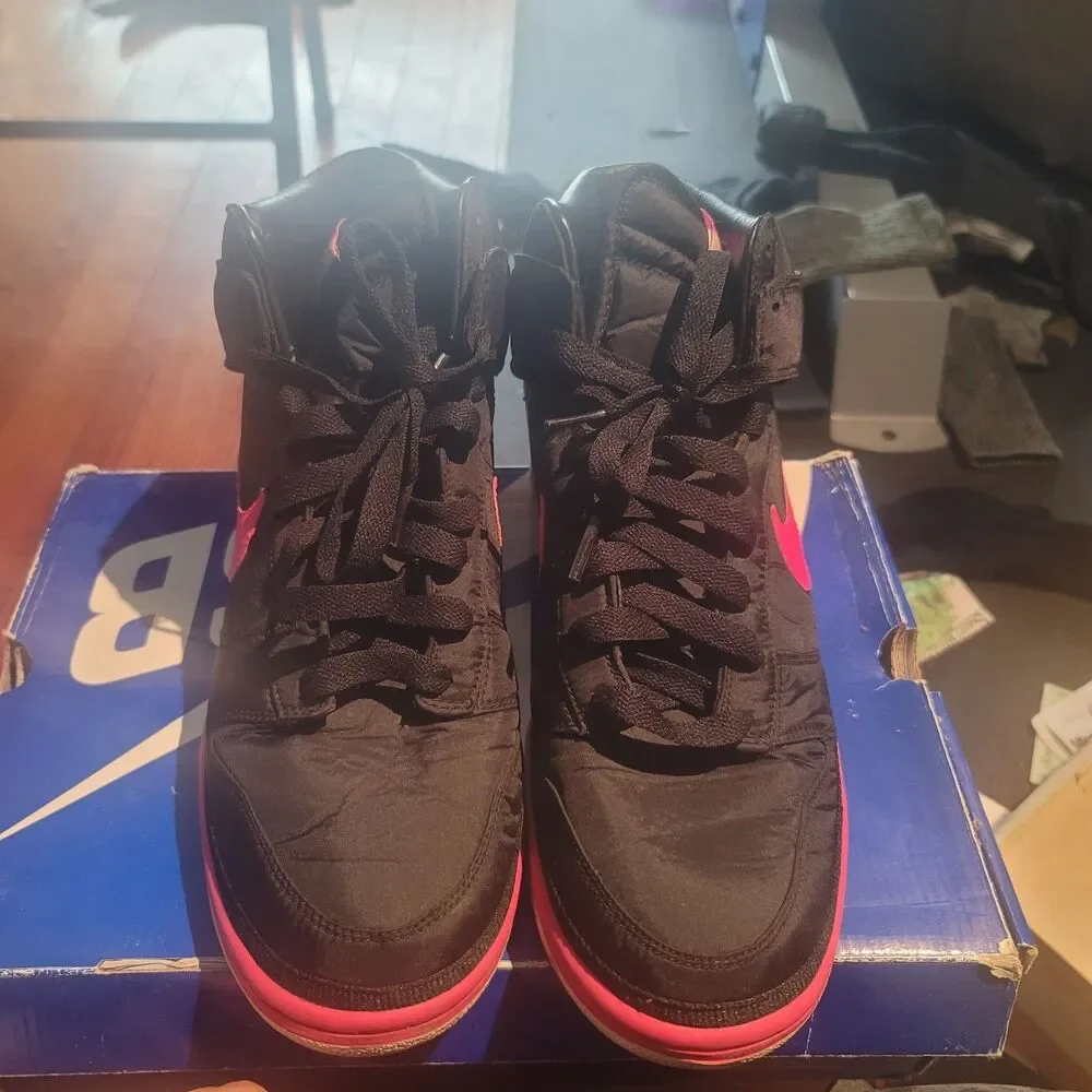Nike Dunk High Hi Nylon Premium Size 12 Black Pink 354713-061